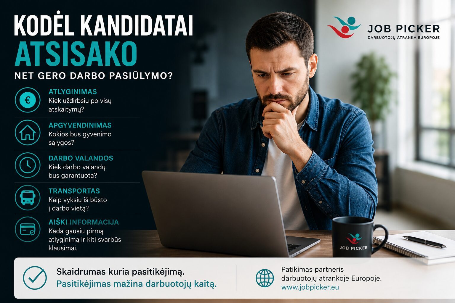 Kodėl kandidatai atsisako net gero darbo pasiūlymo?