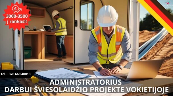 statybvietės administratorius su vokiečių kalba