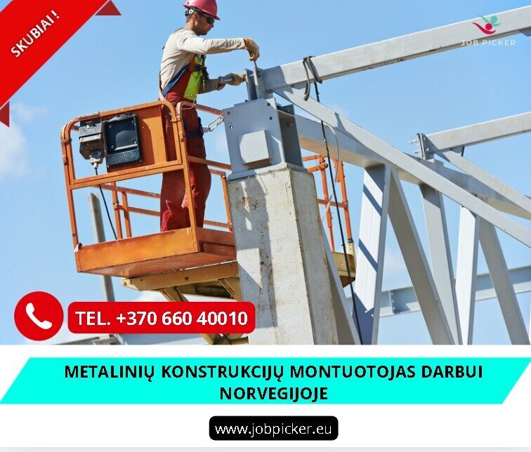 Metalinių konstrukcijų montuotojas darbas Norvegijoje