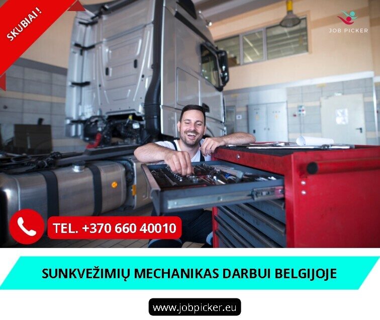 Sunkvežimių mechanikas darbas užsienyje