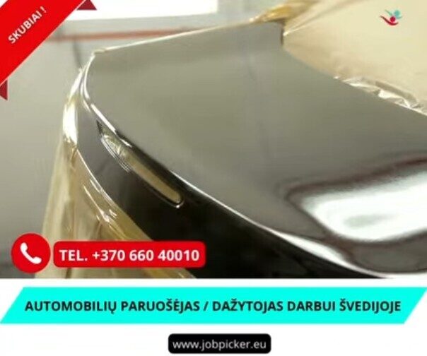 Automobilių paruošėjas dažymui / dažytojas - darbas Švedijoje