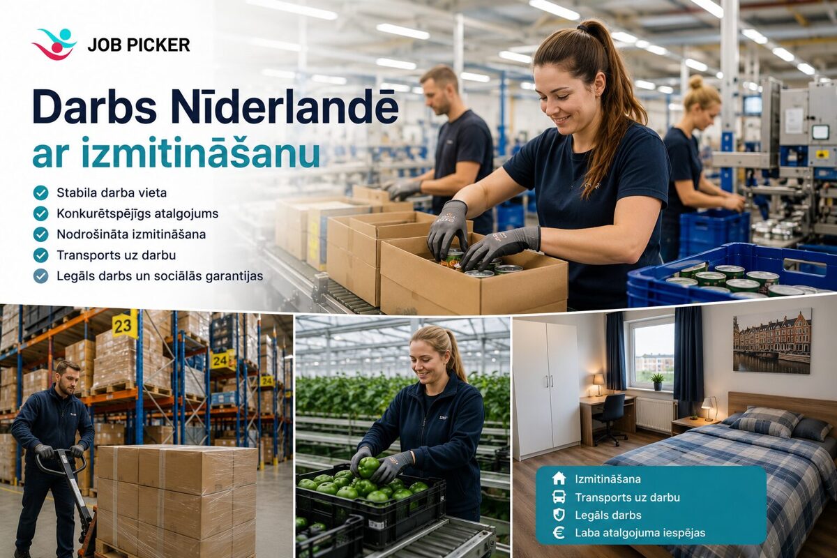 Darbs Nīderlandē ar dzīvesvietu