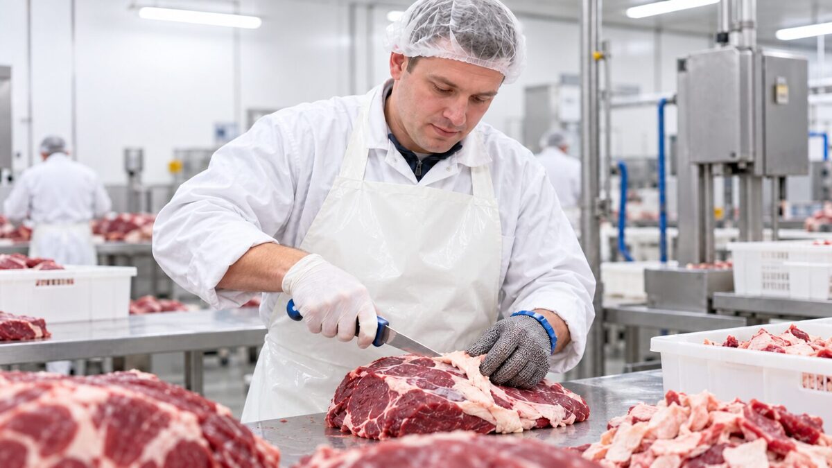 Liellopu gaļas apgriešanas darbinieks – Zevenaar / Kleve, Nīderlande